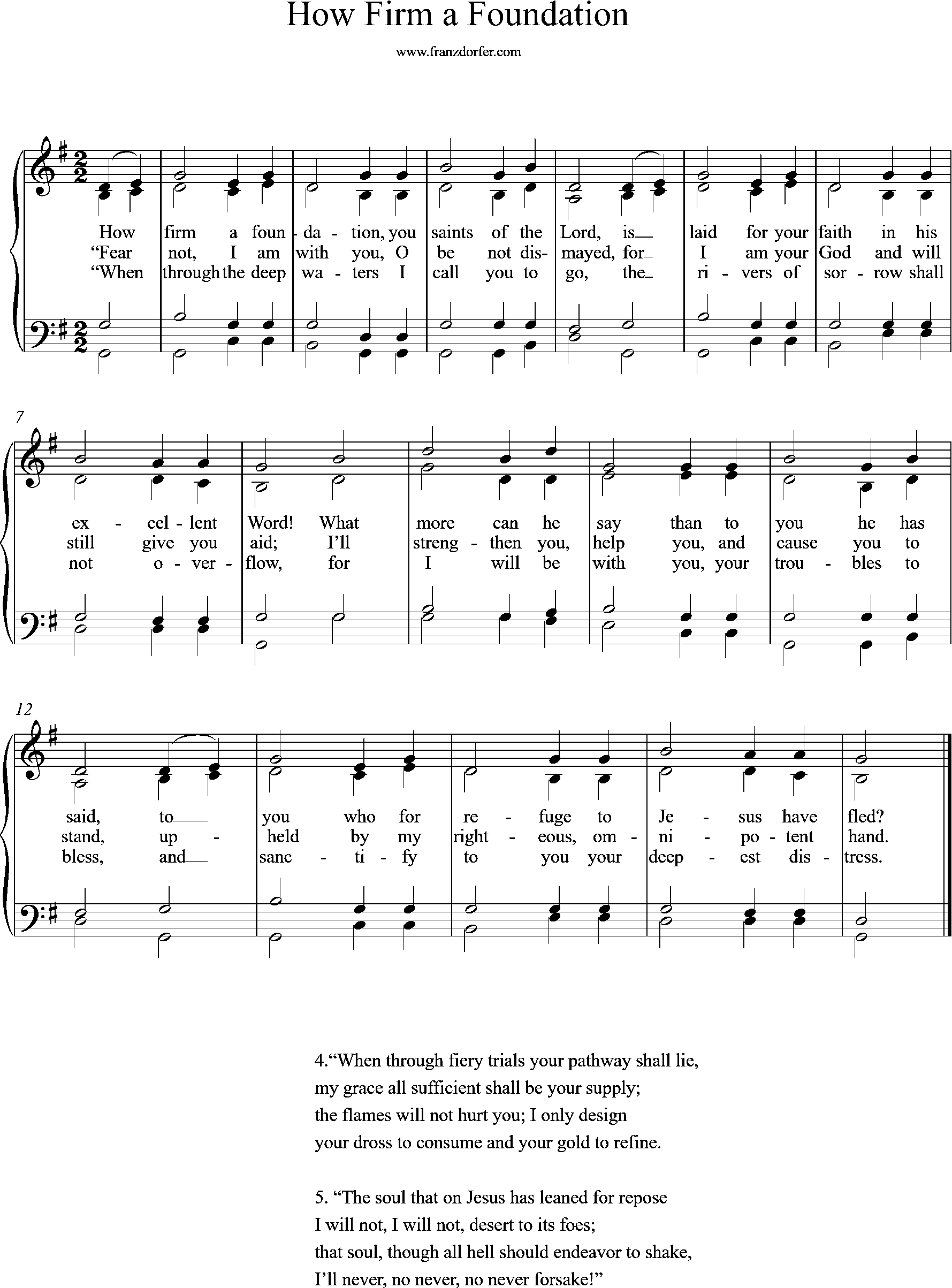 Choir-, Organ- Sheetmusic, G-Major, How Firm